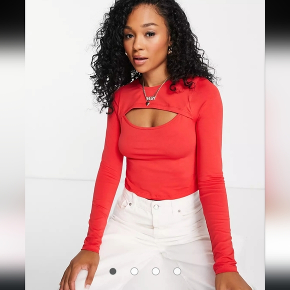 NWT Red Cutout Top - Picture 7 of 7